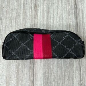 Black, pink, grey, & red canvas zippered makeup bag Victoria’s Secret